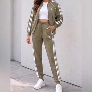 Adidas Primeblue Women's Olive Green Tracksuit Set